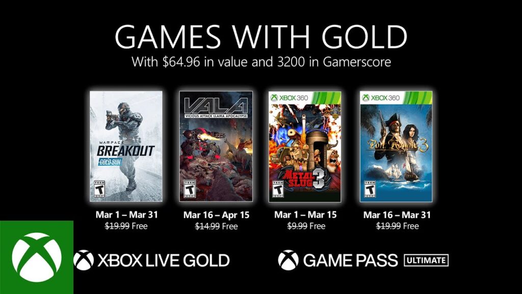 games with gold MARZO 2021