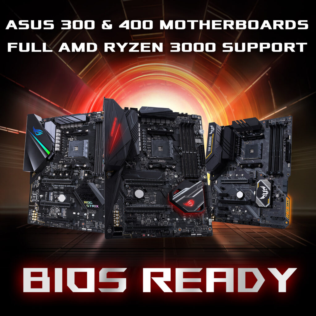 ASUS 300 400 series BIOS ready for Ryzen 3000