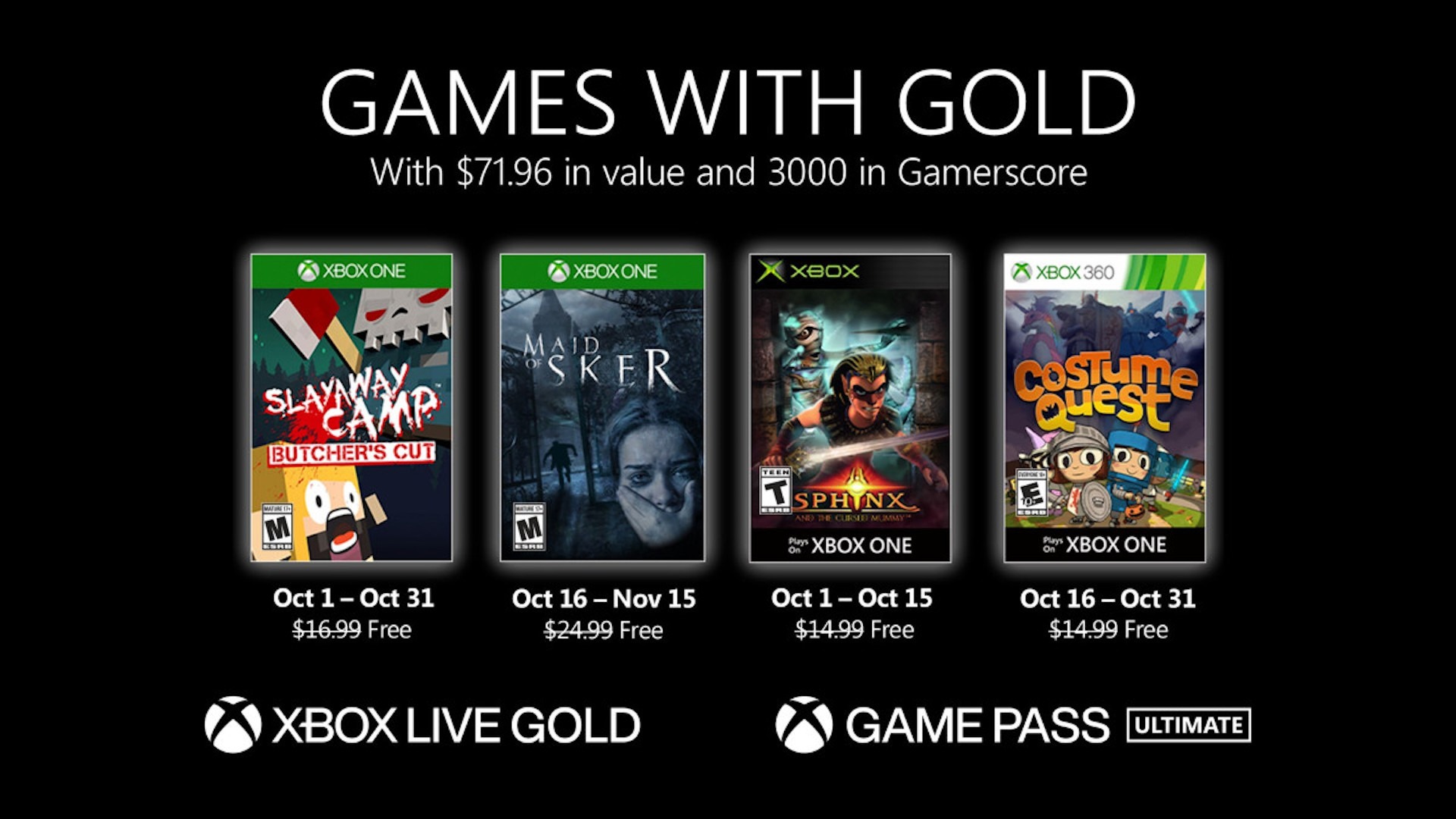 Games With Gold-Ottobre 2020