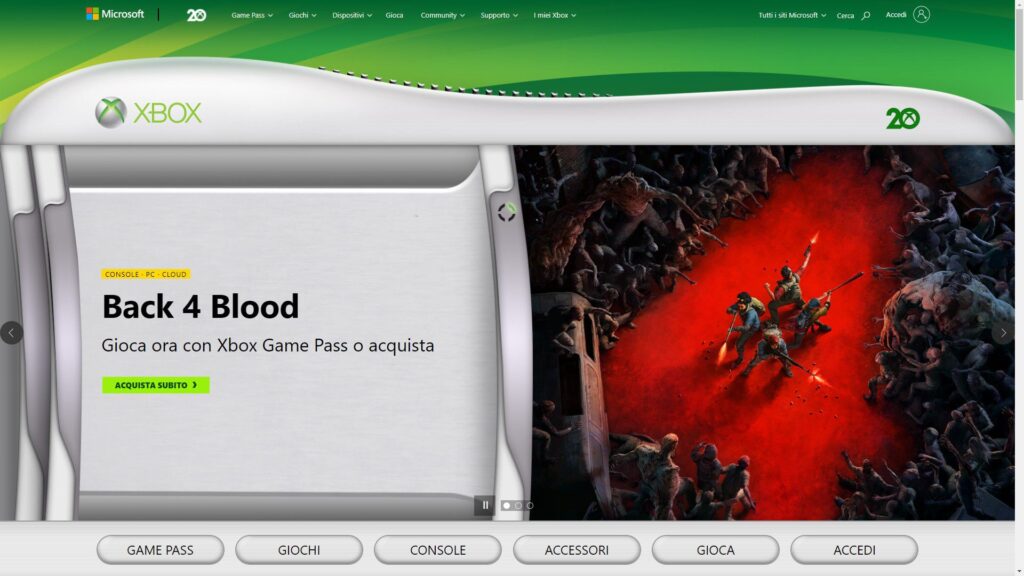 Microsoft-Xbox-sito-ufficiale-360-​​dashboard