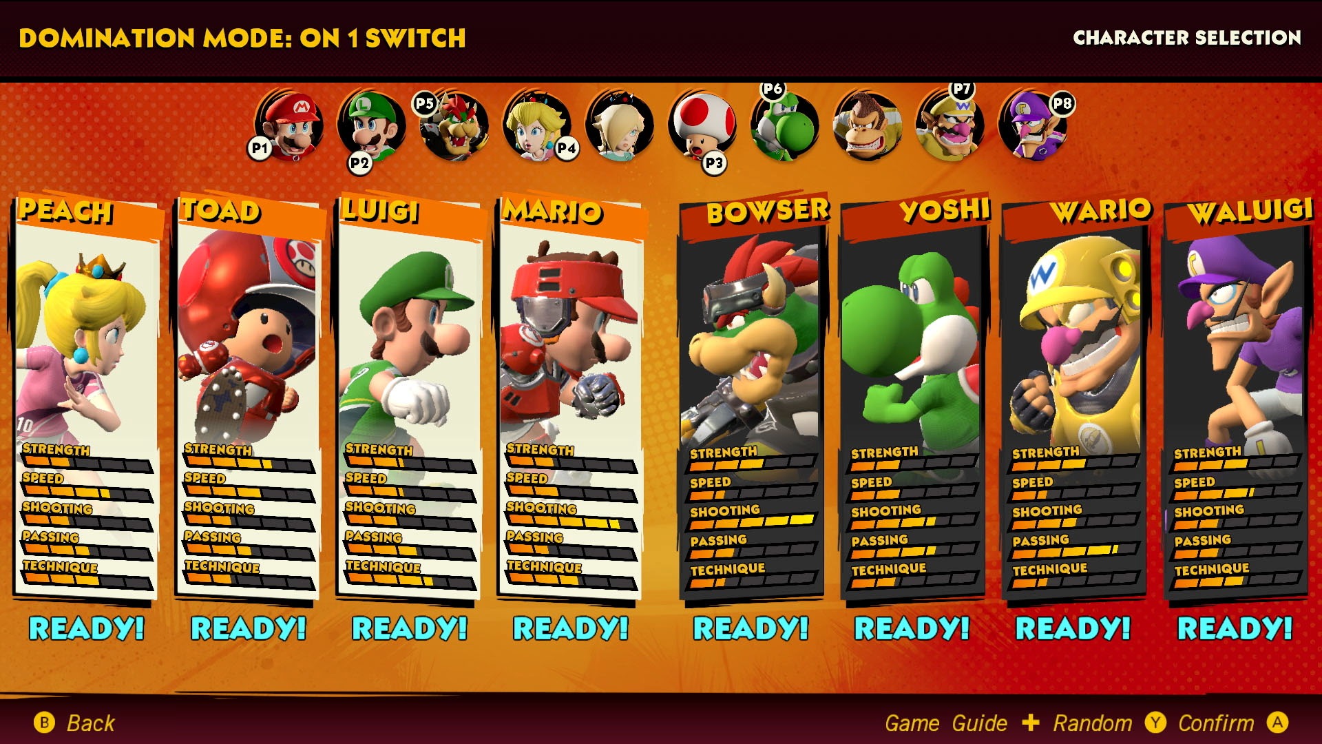 Mario Strikers Roster