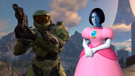 Halo Mario e Kart con Cortana vestita da Peach
