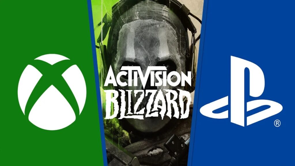 Logo di Microsoft Xbox, Activision Blizzard e Sony PlayStation