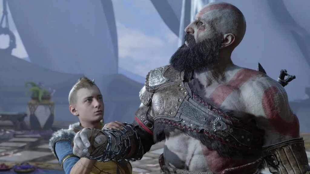God of War Ragnarok con Kratos ed Atreus