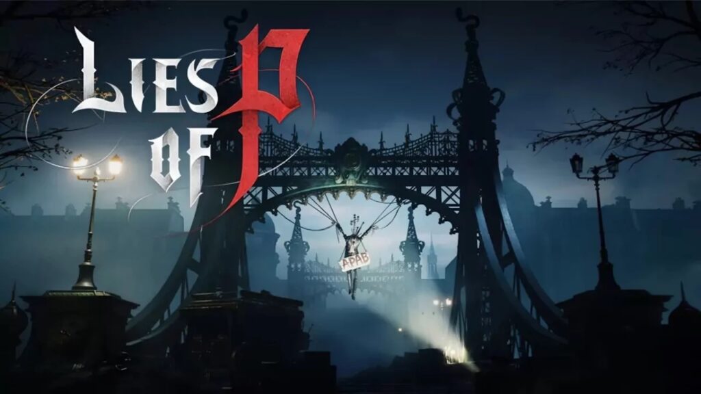Il logo di Lies of P con al città sullo sfondo