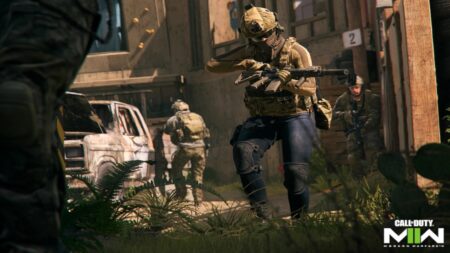 Modern Warfare con un soldato che mira