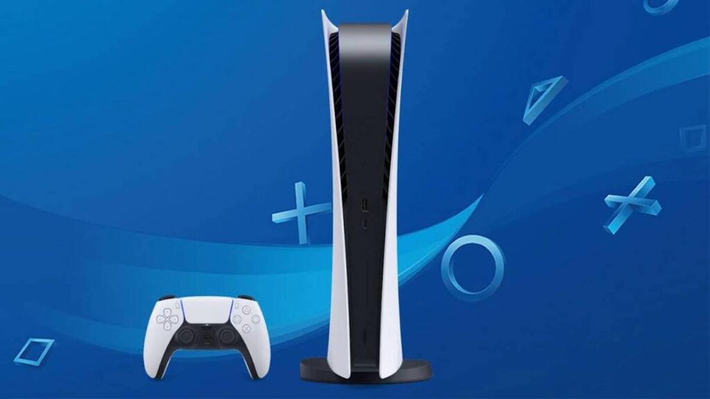 Il moddel All Digital di PS5 affiancato da un DualSense