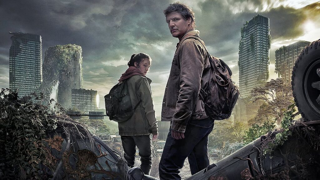 Joel ed Ellie della serie TV di The Last of Us mentre esplorano un mondo post apocalittico