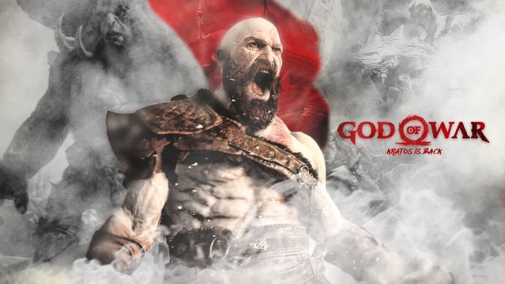 Kratos di God of War che urla furioso