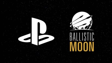 Il logo di Sony PlayStation al fianco di quello di Ballistic Moon