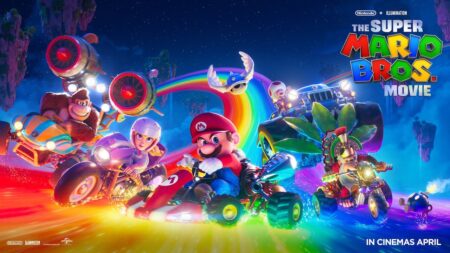 I personaggi di Super Mario Bros. Il Film sulla pista Rainbow