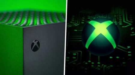 Xbox Series X con al fianco il logo della prima Xbox