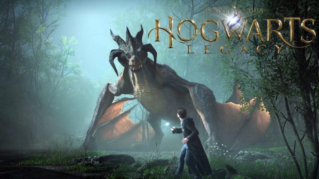Il mago di Hogwarts Legacy ed il drago del gioco