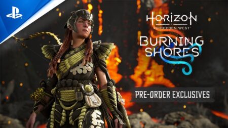 Aloy di Horizon Forbidden West: Burning Shores in primo piano