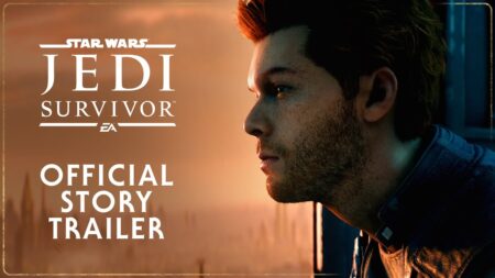 Il logo di Star Wars Jedi: Survivor e quello dell'official Story Trailer