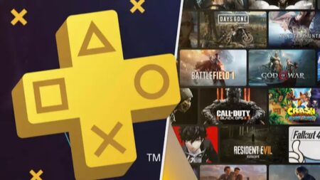Il logo di PlayStation Plus con al fianco le icone di molti giochi PlayStation