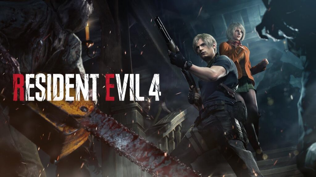 Leon di Resident Evil 4 Remake con il logo