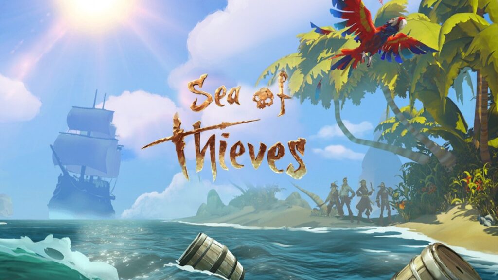 La spiaggia di Sea of Thieves con il logo