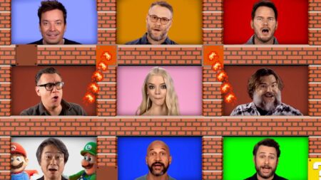 Il cast di Super Mario Bros. Il Film nei classici blocchi della serie