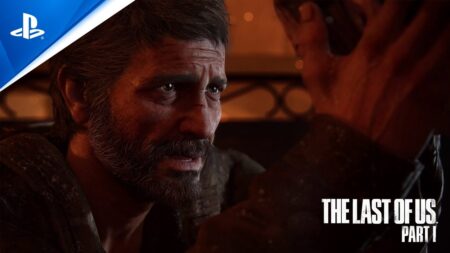 Joel che abbraccia Ellie di The Last of Us Parte I