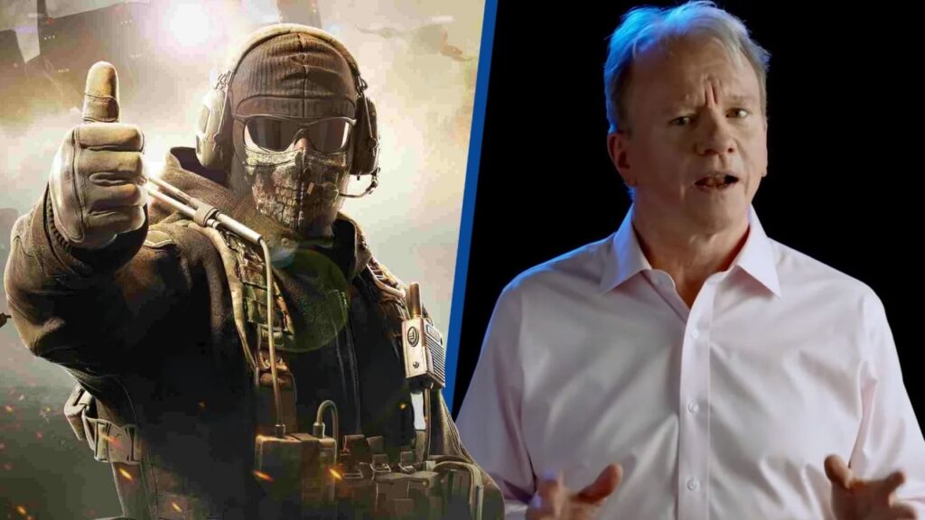 Ghost di Call of Duty con il pollice alto con al fianco Jim Ryan