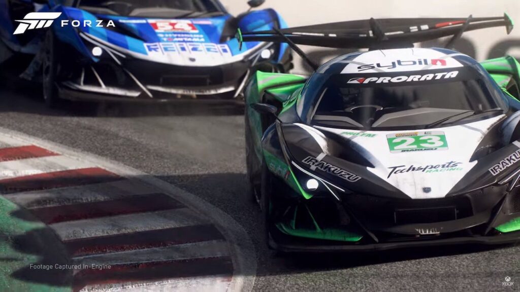 Due auto di Forza Motorsport con il logo del gioco per Xbox Series X|S