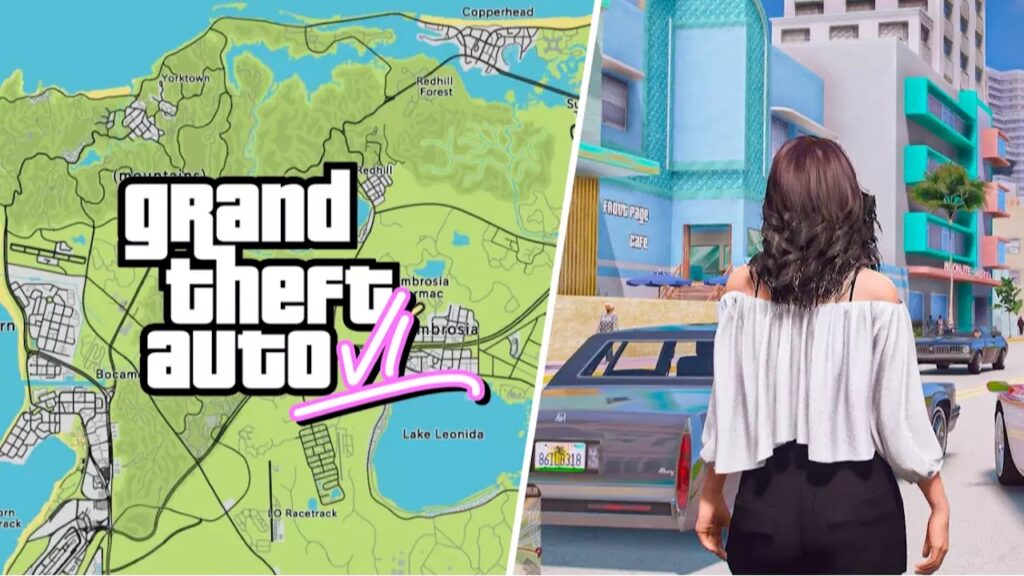 La mappa di GTA 6 con al fianco una donna del gioco