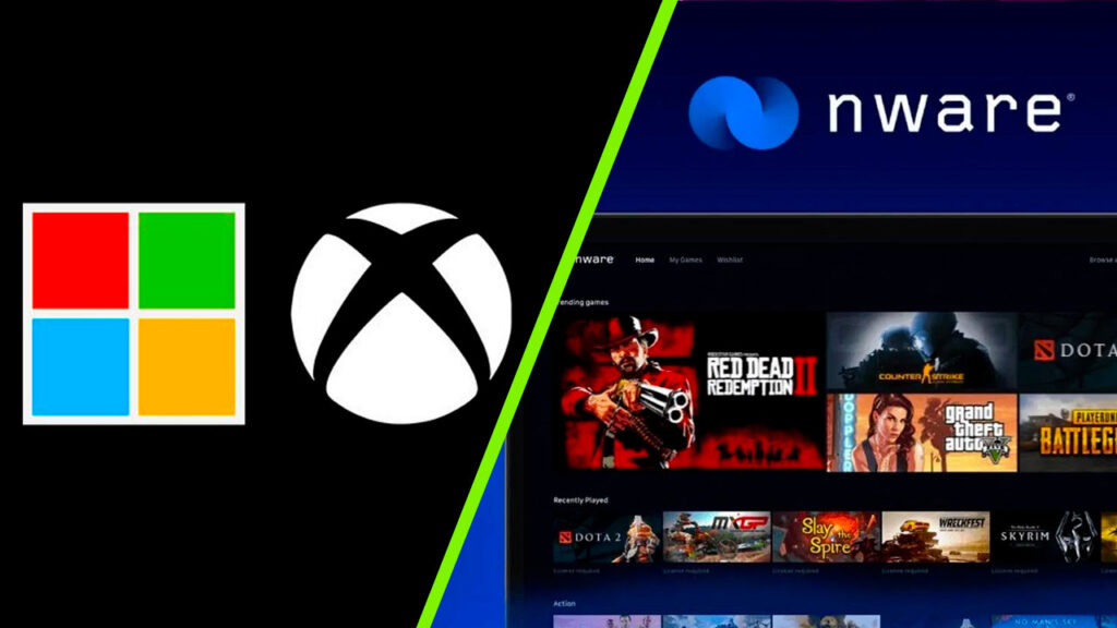 I loghi di Microsoft ed Xbox con al fianco quello di Nware