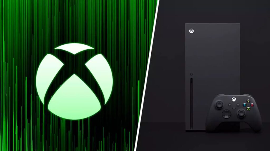 Il logo di Xbox con al fianco una Xbox Series X