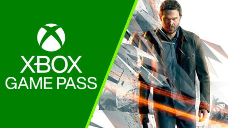 Il protagonista di Quantum Break con al fianco il logo di Xbox Game Pass