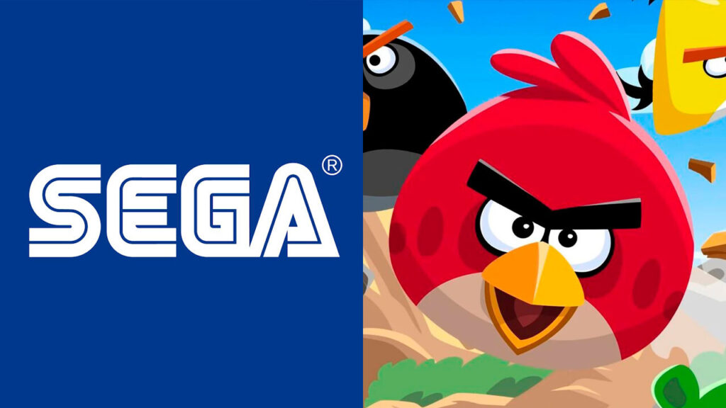 Il logo di SEGA con al fianco un uccello di Angry Birds