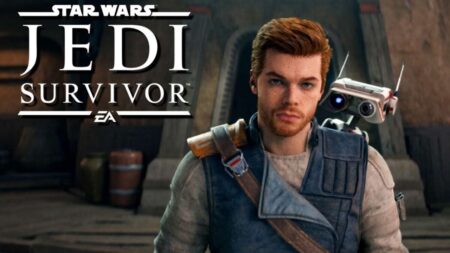 Cal Kestis di Star Wars Jedi: Survivor che porta in spalle un piccolo robot