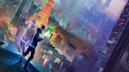 Il protagonista di Ghostwire: Tokyo in primo piano