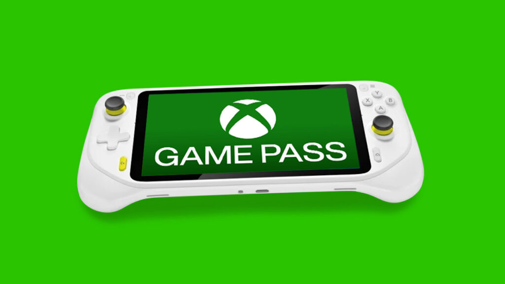 Una console portatile Xbox fan made su uno sfondo verde