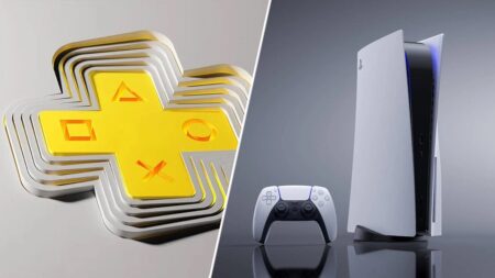 Il logo di PlayStation Plus Collection con al fianco una PS5