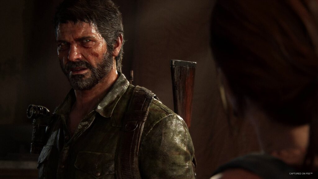 Joel, risoluto e con un fucile riposto sulla schiena, comunica ad Ellie le prossime azioni.