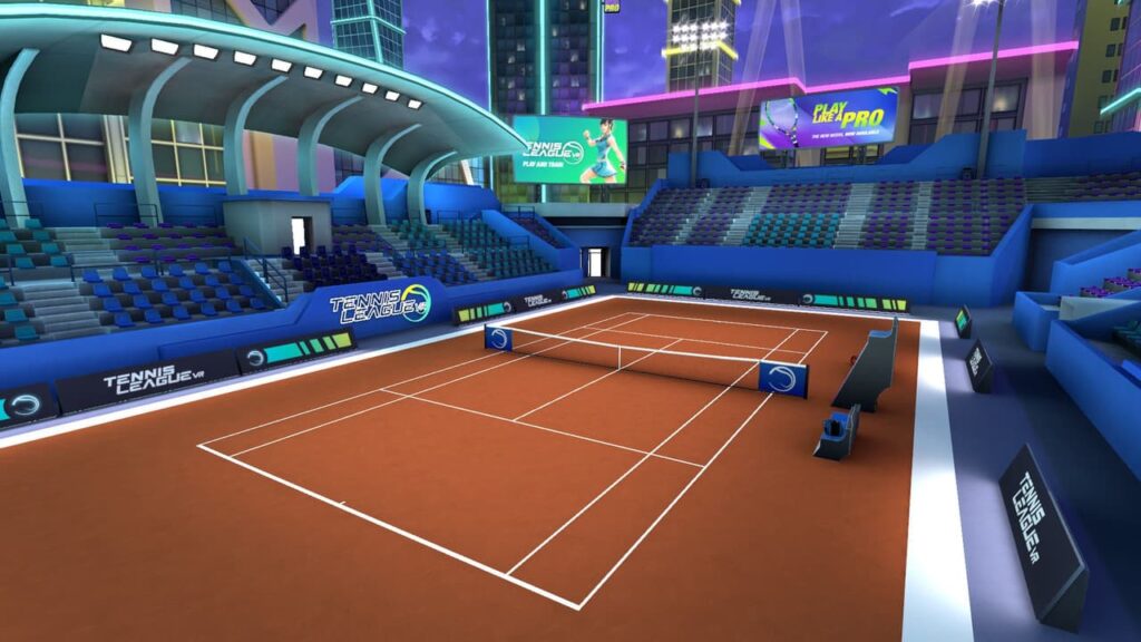 Tennis League VR campo terra panoramica