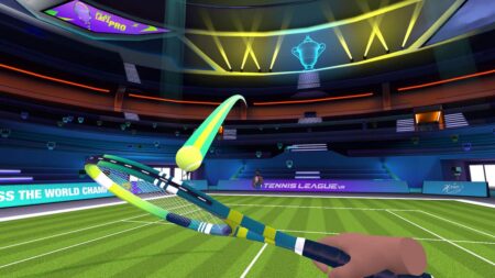 Tennis League VR campo erba gameplay