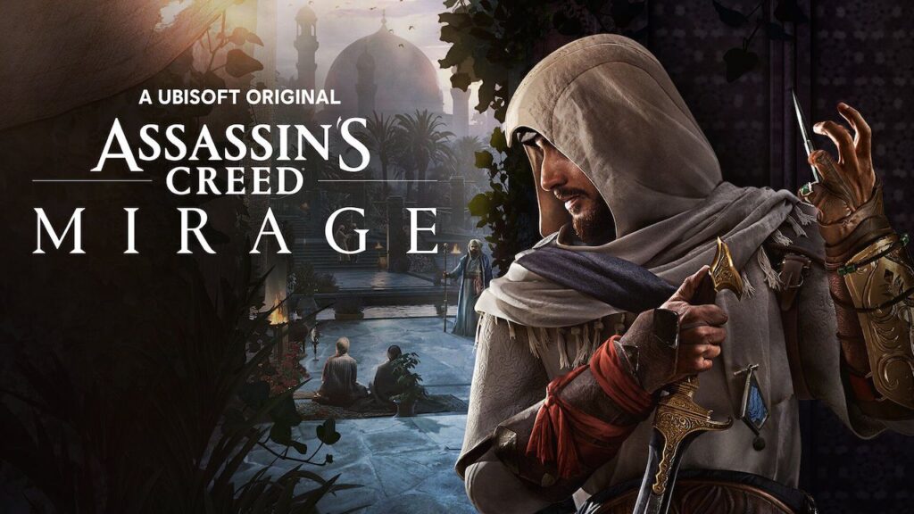 Il protagonista di Assassin's Creed Mirage dietro ad un muro mentre utilizza la lama celata