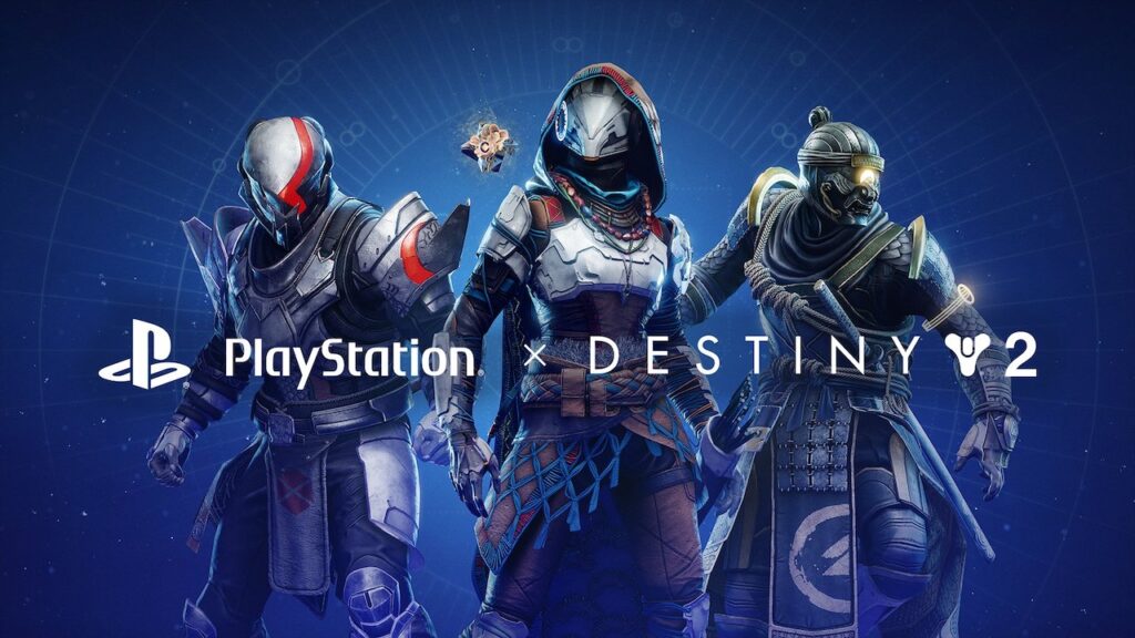 I tre Guardiani di Destiny 2 con i set di armature dei giochi PlayStation