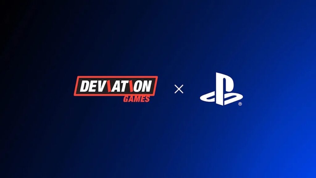 Il logo di Deviation Games con al fianco quello PlayStation