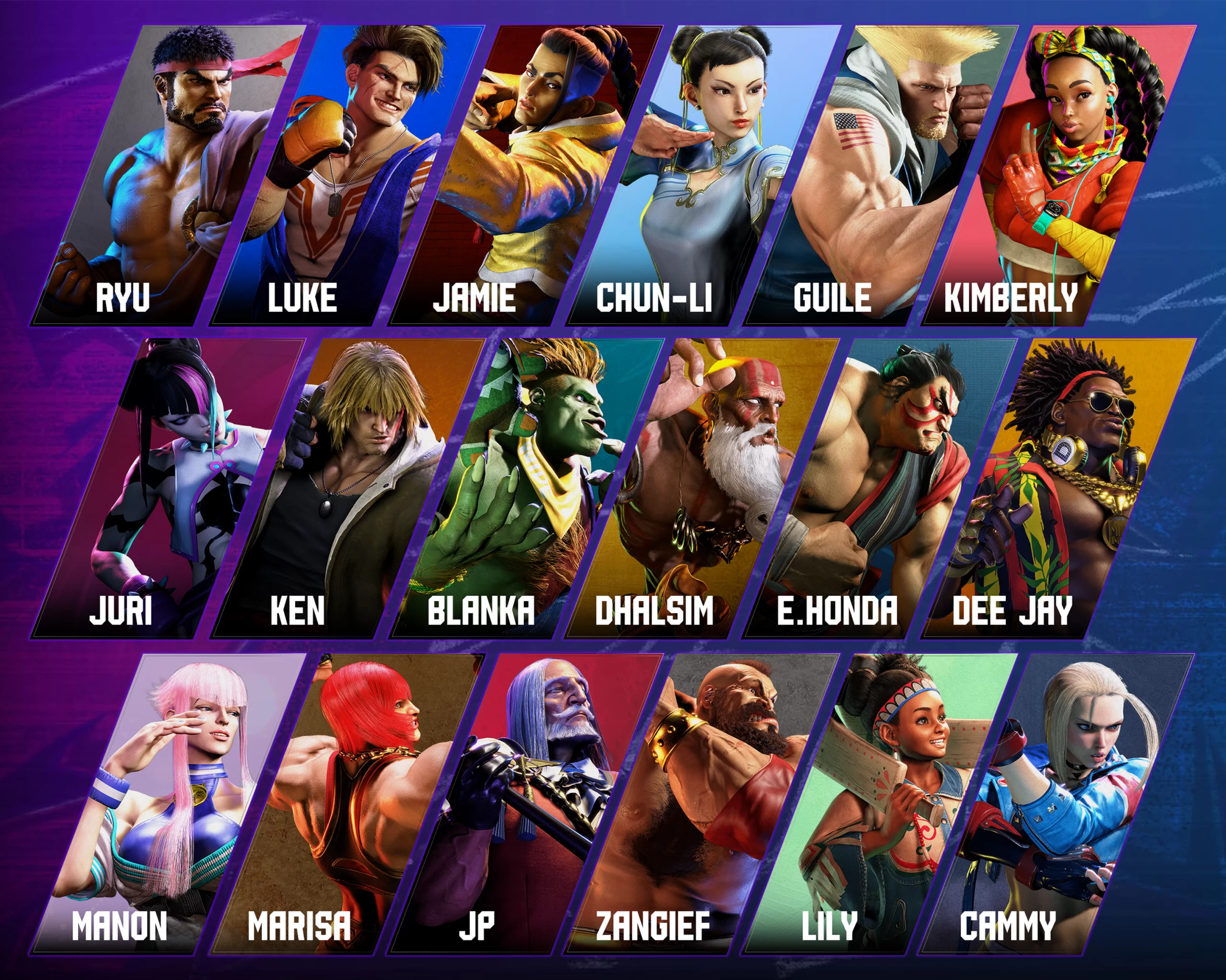 Il roster dei 18 personaggi