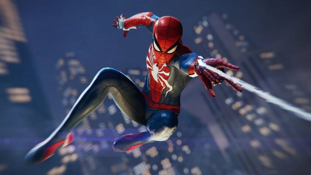 L'Uomo Ragno di Marvel's Spider-Man 2 in cielo