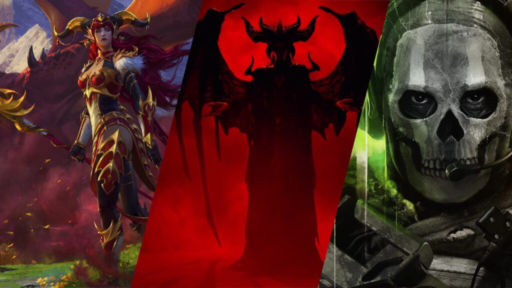 Tre giochi di Activision Blizzard sullo sfondo