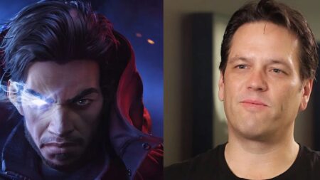 Un personaggio di Redfall con la fianco Phil Spencer