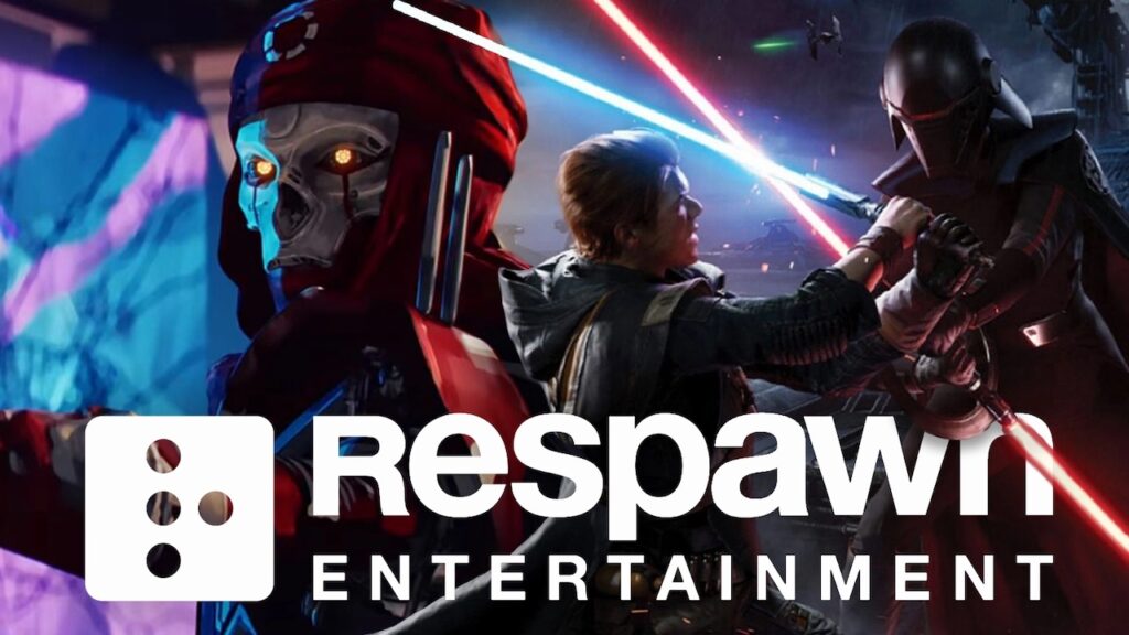 Il logo di Respawn Entertainment con Cal Kestis di Star Wars ed un personaggio di Apex