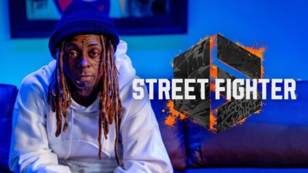 Lil Wayne con affianco il logo di Street Fighter 6