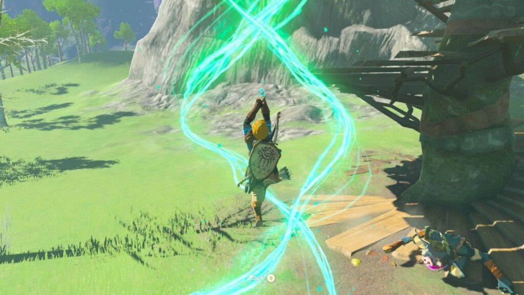 The Legend of Zelda: Tears of the Kingdom, Link usa l'abilità Ascensus