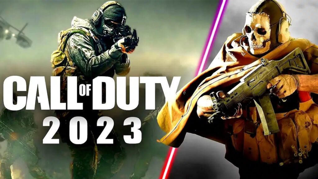 Il logo di Call of Duty 2023 con alcuni personaggi di Call of Duty: Modern Warfare 3