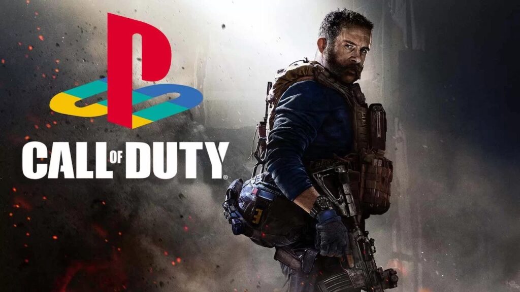 Capitano Price di call of Duty: Modern Warfare con il logo Sony PlayStation in alto a sinistra
